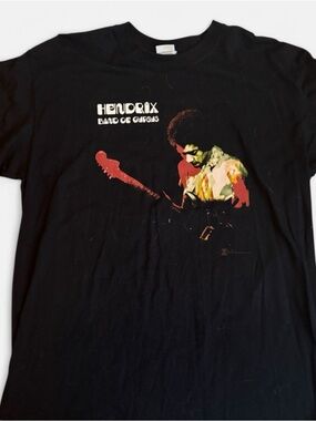 Anvil Black Hendrix Band of Gypsys Graphic Tee with Red and Yellow Print